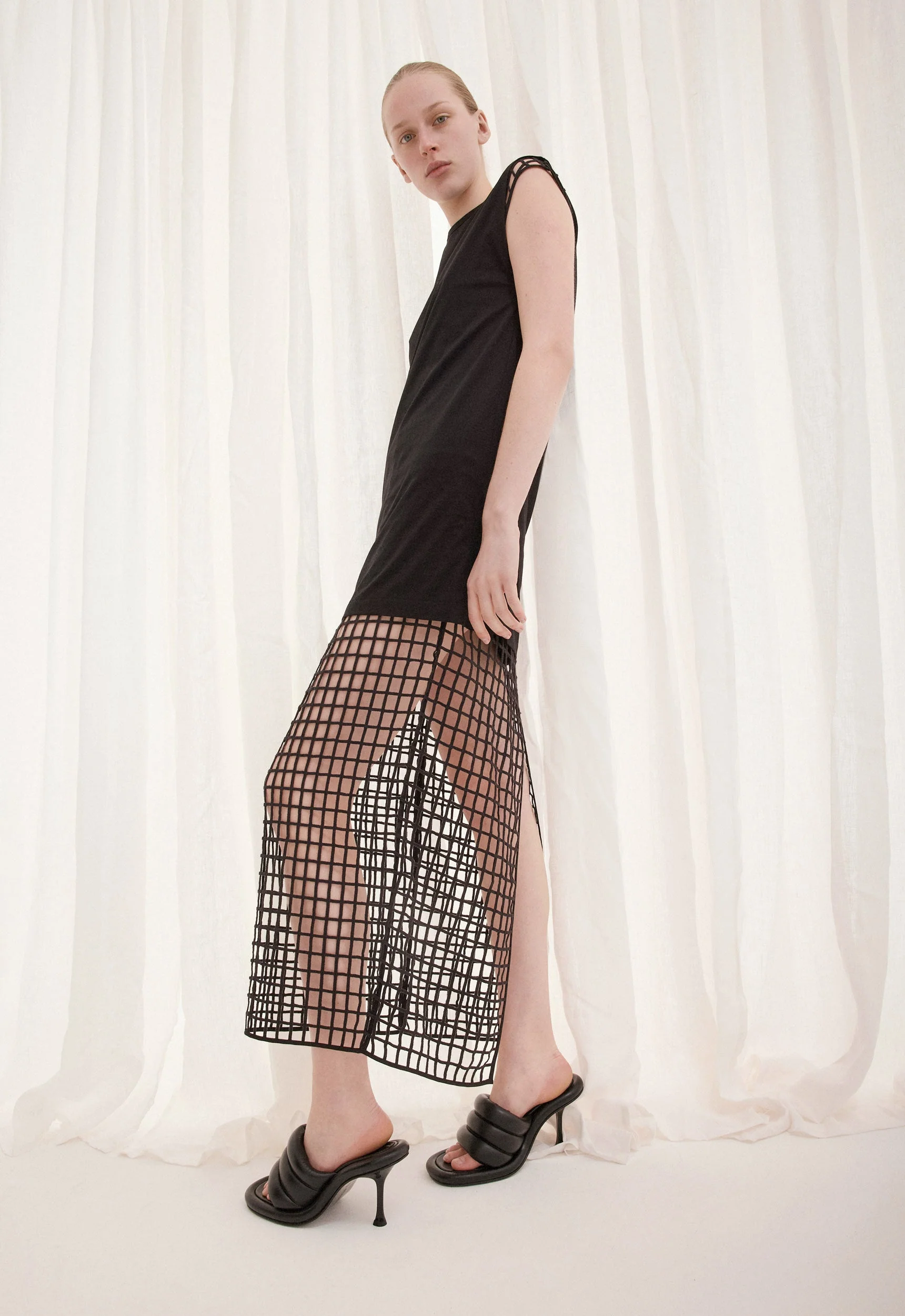 Albie Cotton Tank Dress in Black - Image 5