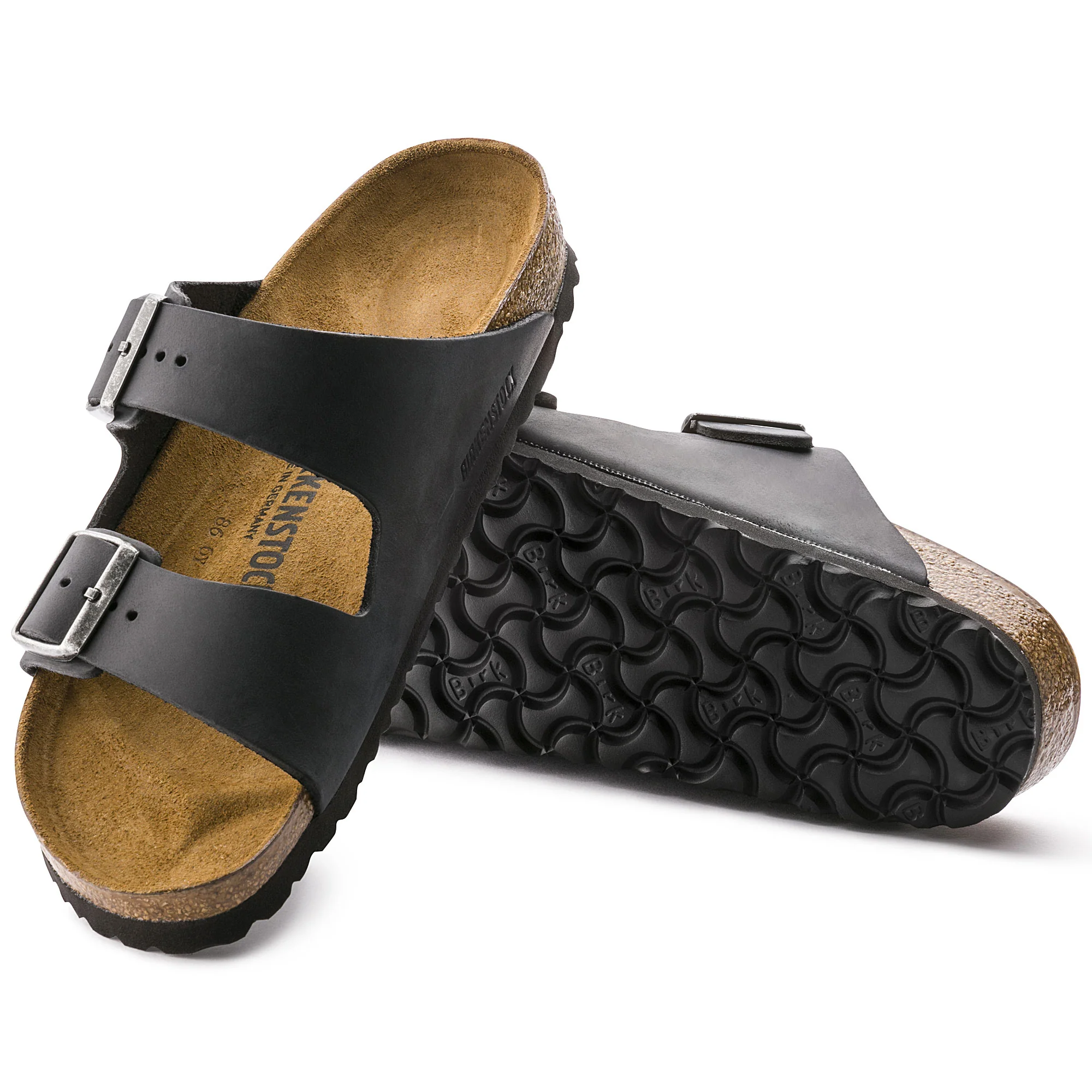 Arizona Oiled Leather in Black (Classic Footbed - Suede Lined) - Image 10