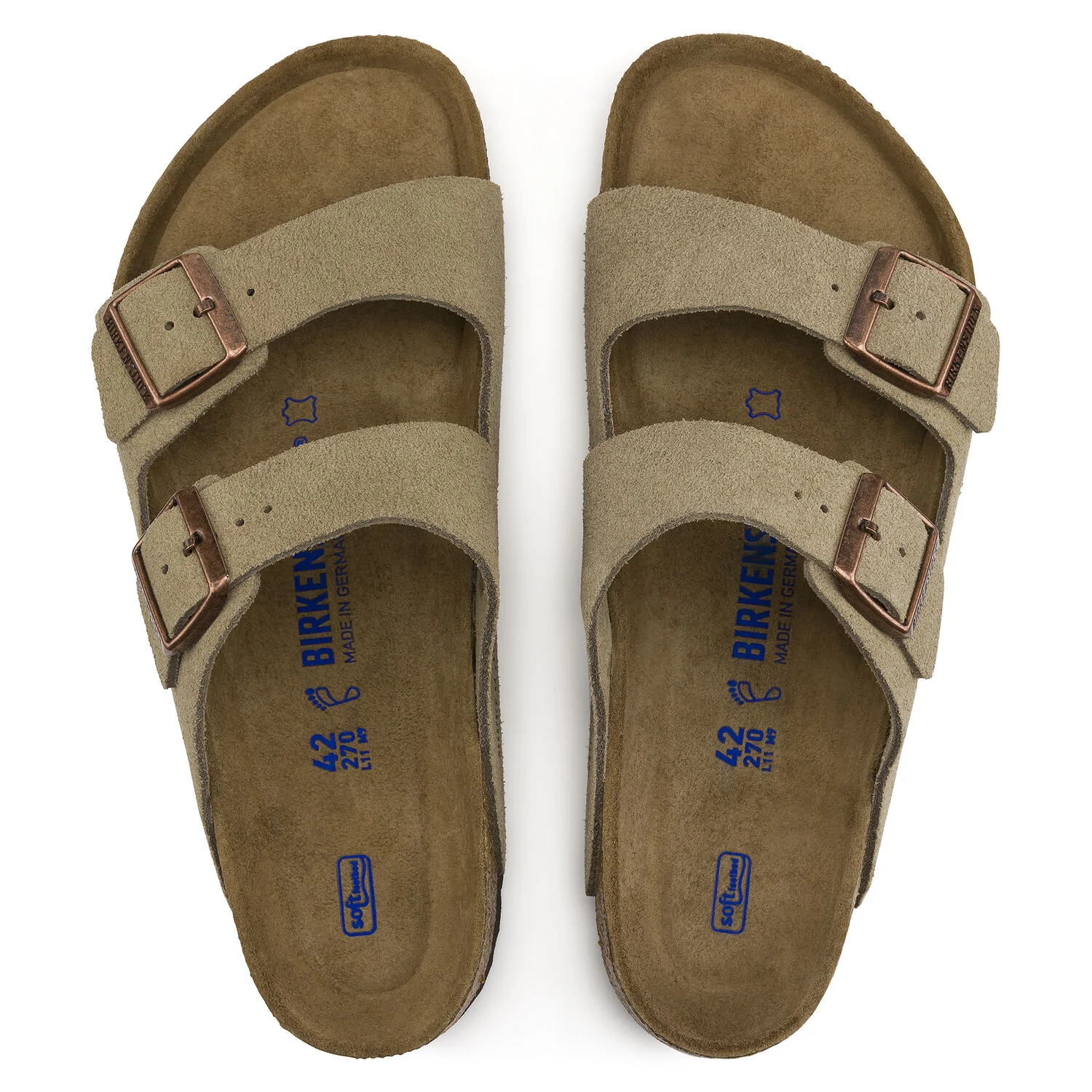 Arizona Suede Leather in Taupe (Soft Footbed) - Image 8