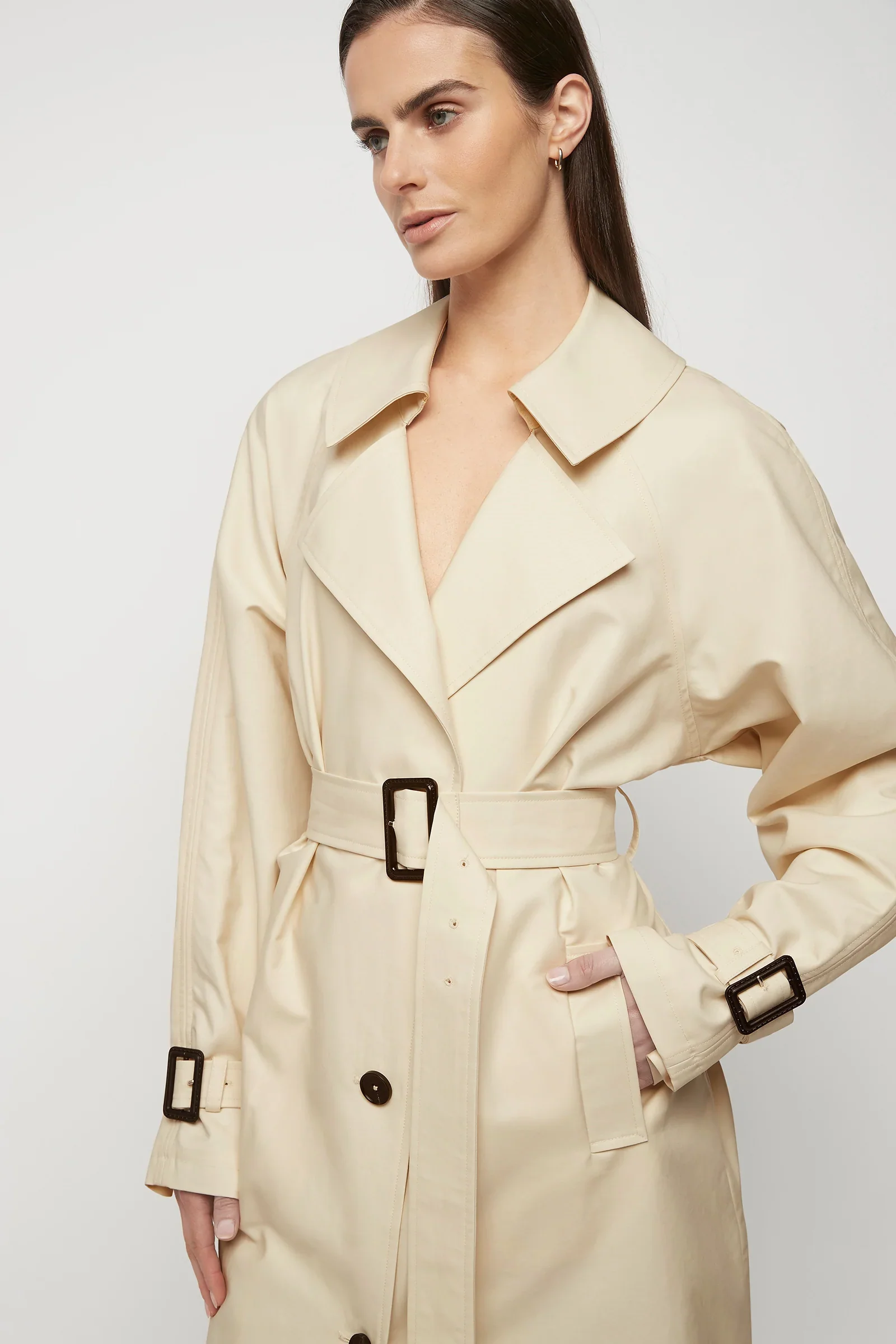 Browne Oversized Trench Coat in Bone - Image 4