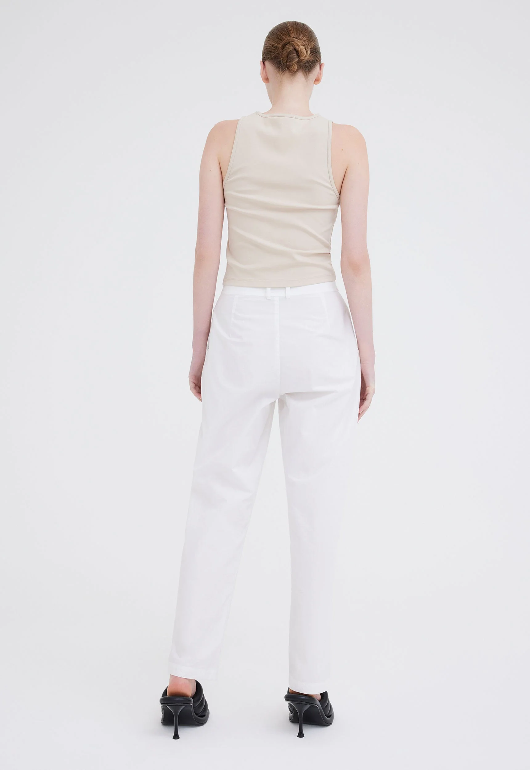 Foster Ribbed Cotton Tank in Dia Neutral - Image 4