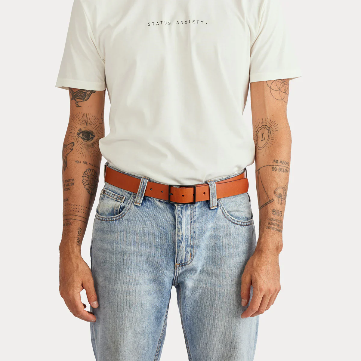 Natural Corruption Leather Belt in Tan - Image 7