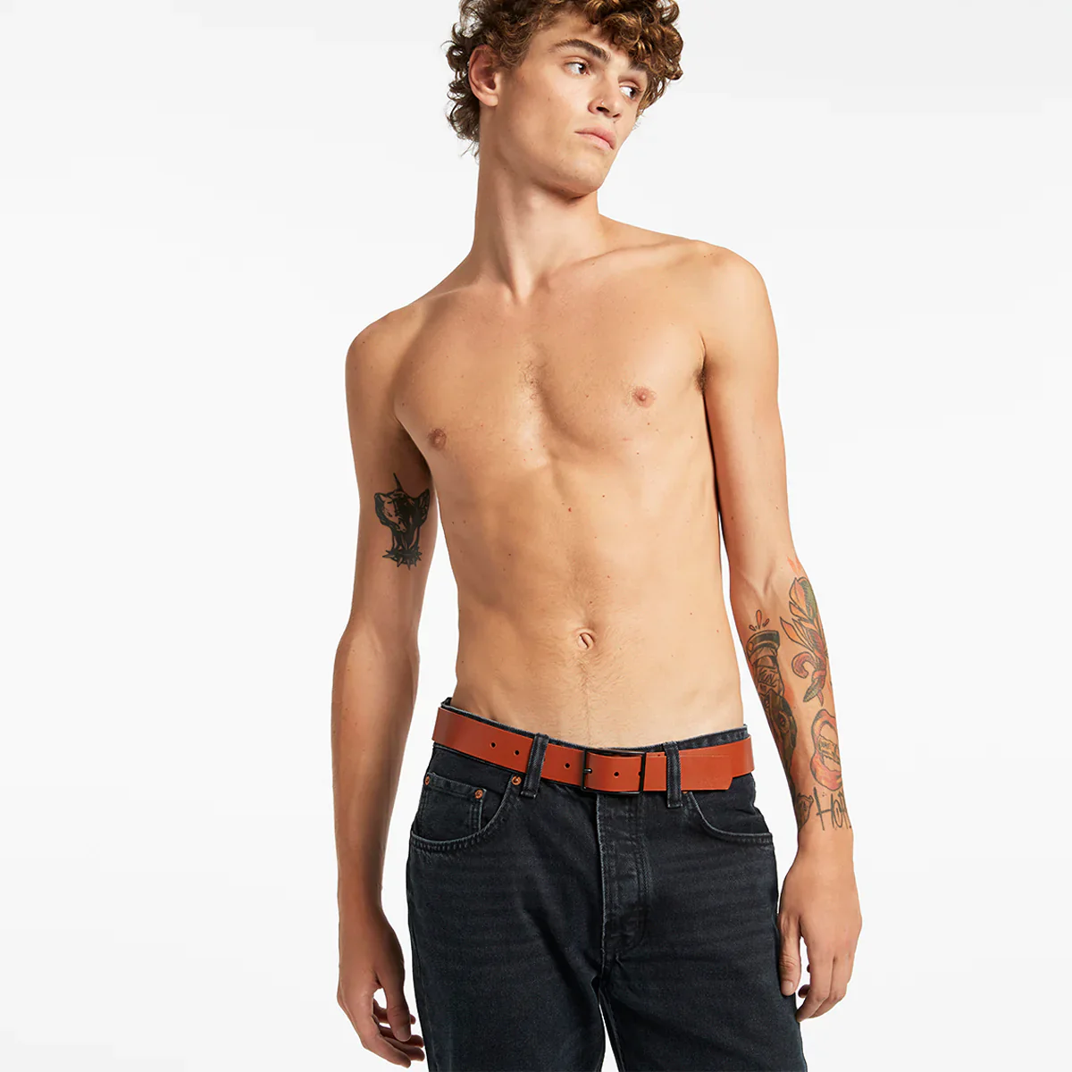 Natural Corruption Leather Belt in Tan - Image 8