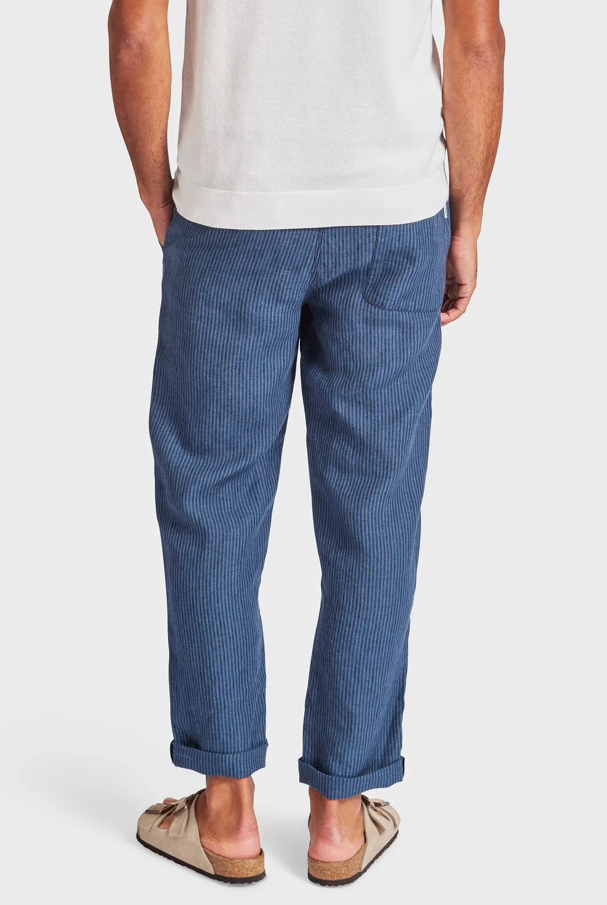 Riviera Linen Pant in Bluegrass/Navy - Image 5