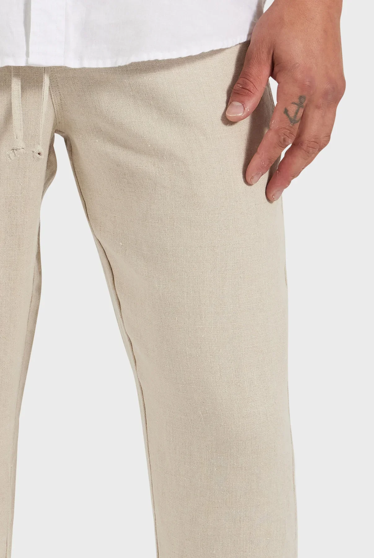 Riviera Linen Pant in Oatmeal - Image 4