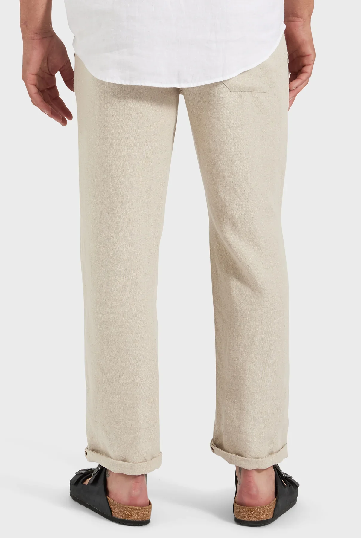 Riviera Linen Pant in Oatmeal - Image 5