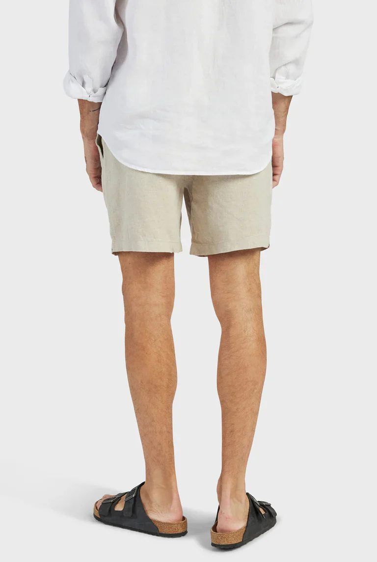 Riviera Linen Short in Oatmeal - Image 5