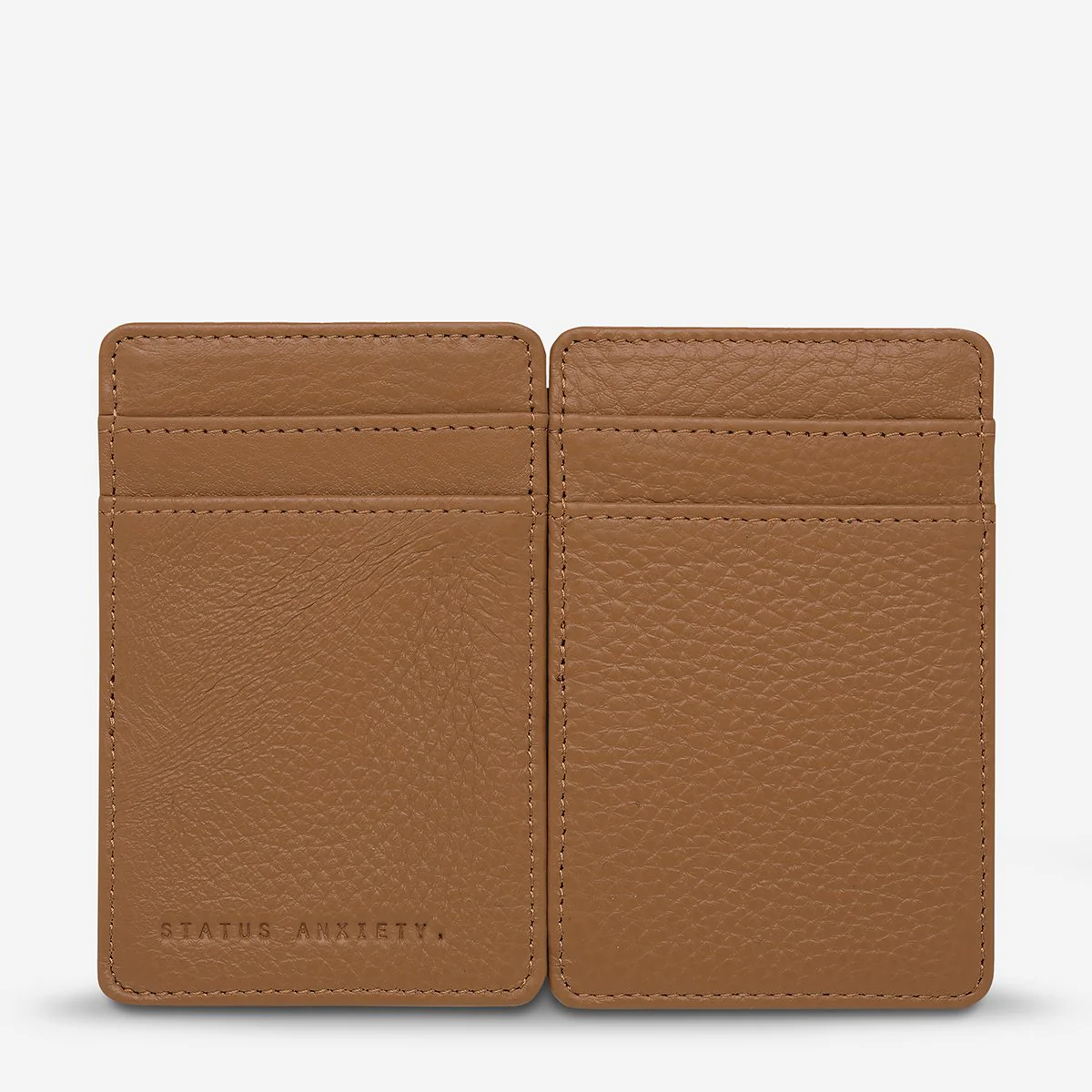 Flip Leather Wallet in Tan - Image 3